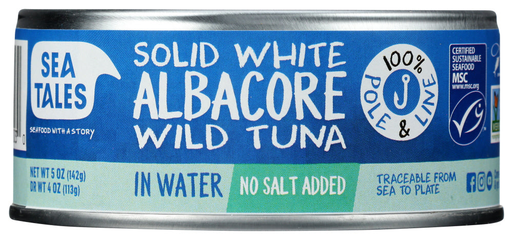 SEA TALES: Albacore Tuna In Water No Salt Added, 5 oz
