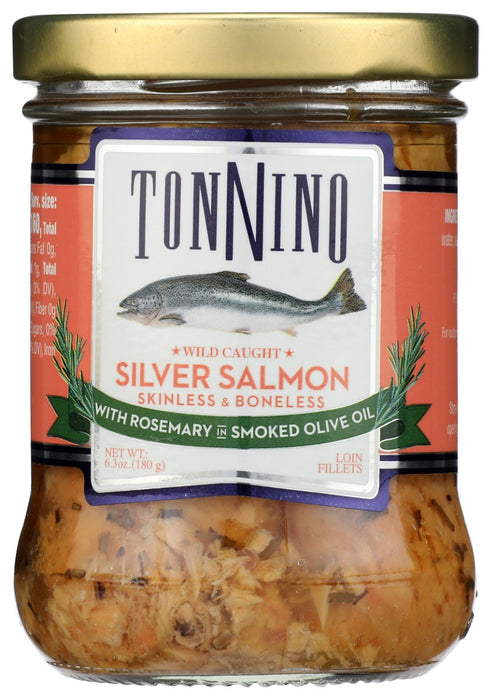 TONNINO: Silver Salmon Fillets with Rosemary in Olive Oil, 6.03 oz