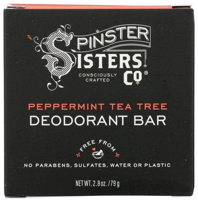 SPINSTER SISTERS CO: Bar Deodorant Peppermint Tea Tree, 2.8 oz