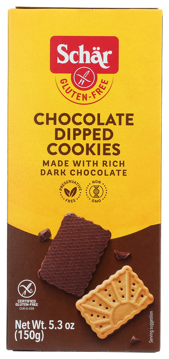 SCHAR:Cookies Gluten Free Chocolate Dipped, 5.3 oz