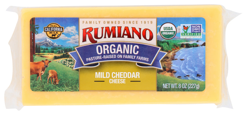 RUMIANO: Cheese Organic Mild Cheddar Bar, 8 oz
