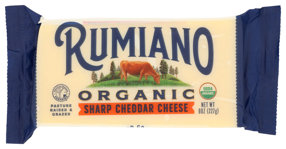 RUMIANO: Organic Sharp Cheddar Cheese, 8 oz