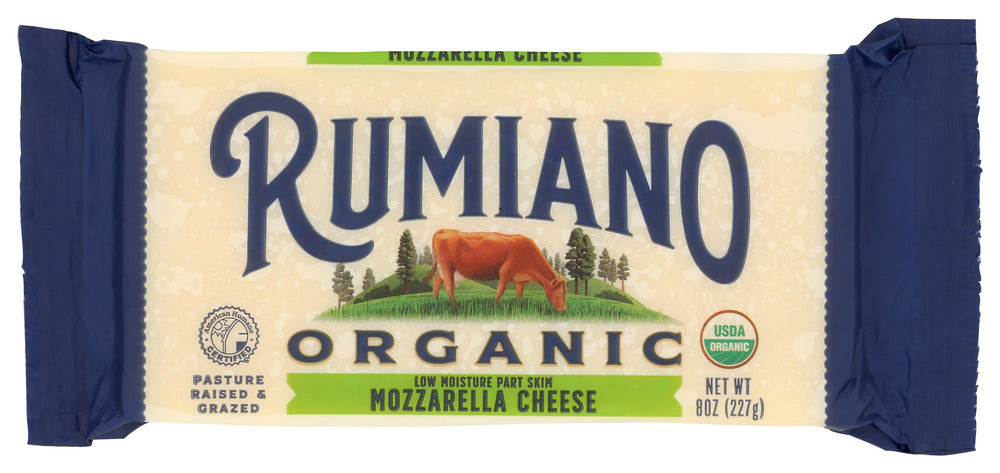 RUMIANO: Organic Mozzarella Cheese Bar, 8 oz