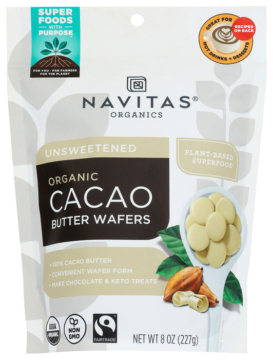NAVITAS: Organic Cacao Butter Wafers, 8 oz