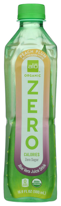 ALO: Bev Org Zero Peach Plum, 16.9 fo