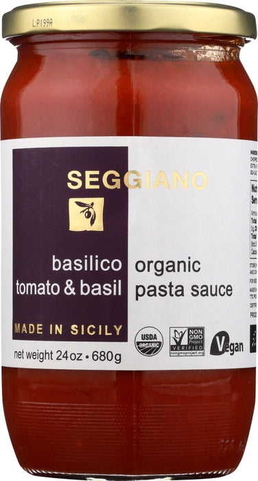 SEGGIANO: Organic Tomato and Basil Pasta Sauce, 24 oz