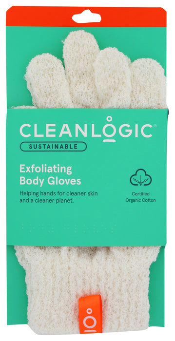 CLEANLOGIC: Sustainable Exfoliating Body Gloves, 1 pr