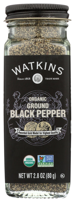 WATKINS: Organic Ground Black Pepper, 2.8 oz