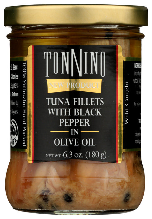 TONNINO: Tuna Fillets With Black Pepper In Olive Oil, 6.3 oz
