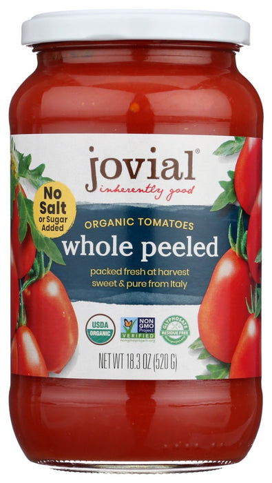 JOVIAL: Tomato Whole Peeled Organic, 18.3 oz