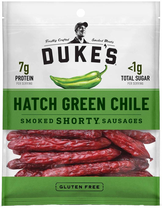 DUKES: Hatch Green Chile Shorty Smoked Sausage, 5 oz