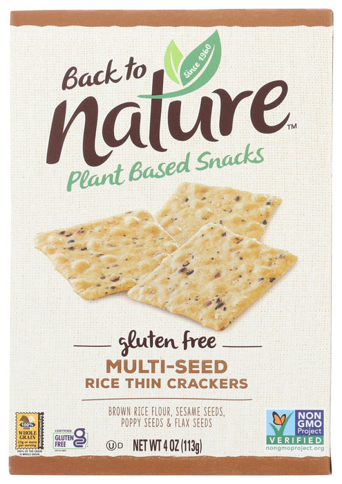 BACK TO NATURE: Gluten Free Rice Thins Multi Seed, 4 oz