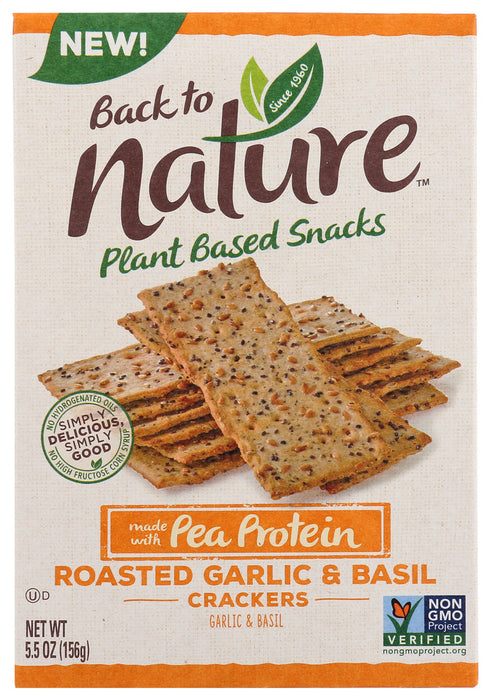 BACK TO NATURE: Roasted Garlic Basil Crackers, 5.5 oz