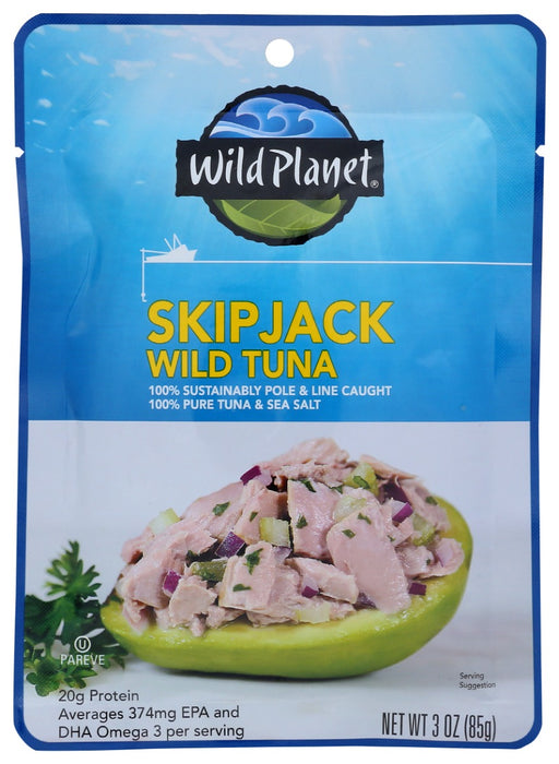 WILD PLANET: Skipjack Wild Tuna Pouch, 3 oz