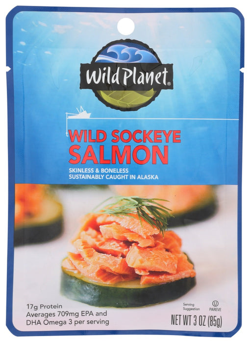 WILD PLANET: Wild Sockeye Salmon Single Serve Pouch, 3 oz
