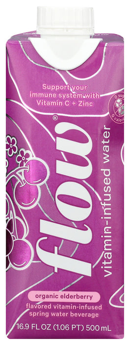 FLOW WATER: Organic Elderberry Vitamin Water, 16.9 fo