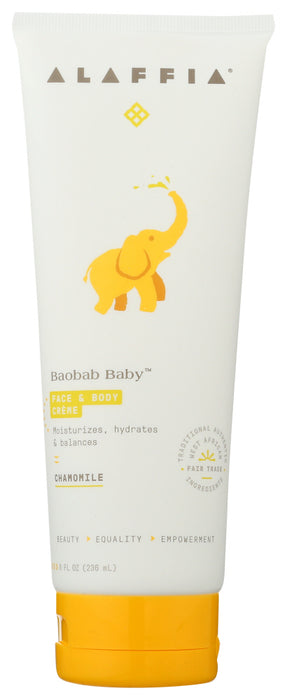 ALAFFIA: Baobab Baby Face Body Creme Chamomile, 8 fo