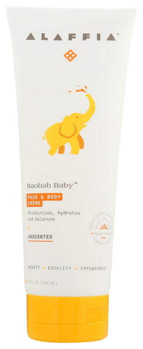ALAFFIA: Baobab Baby Face Body Creme Unscented, 8 fo