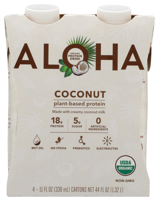ALOHA: Coconut Protein Drink 4Pk, 44 fo