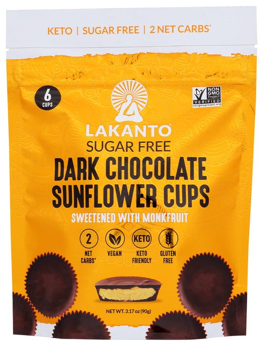 LAKANTO: Cups Drk Choc Sunflwr, 3.17 oz