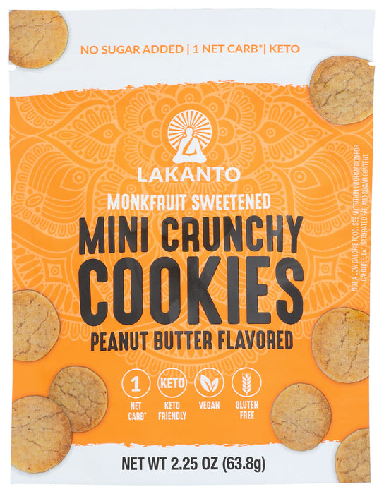 LAKANTO: Mini Crunchy Peanut Butter Cookies, 2.25 oz