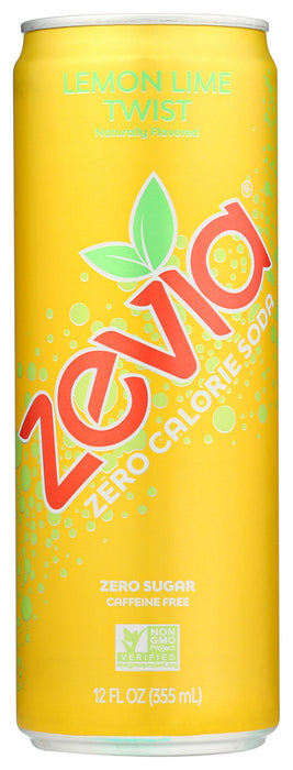 ZEVIA: Lemon Lime Twist Soda, 12 fo