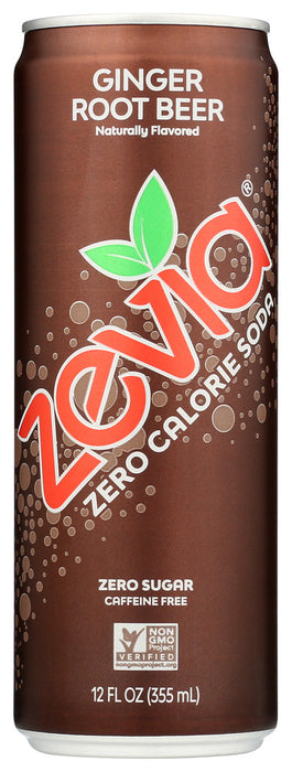 ZEVIA: Ginger Root Beer Soda, 12 fo