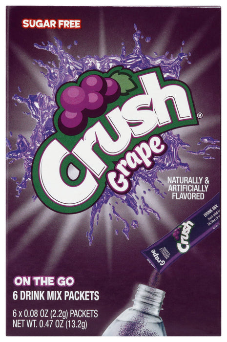 CRUSH: Grape Powder Drink Mix 6 Packets, 0.48 oz