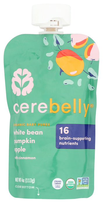 CEREBELLY: White Bean Pumpkin Apple Baby Puree, 4 oz