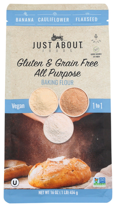 JUST ABOUT FOODS: Gluten & Grain Free All Purpose Baking Flour, 1 lb