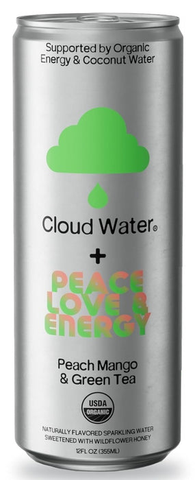 CLOUD WATER IMMUNITY: Energy Drink Peach Mango and Green Tea, 12 fo