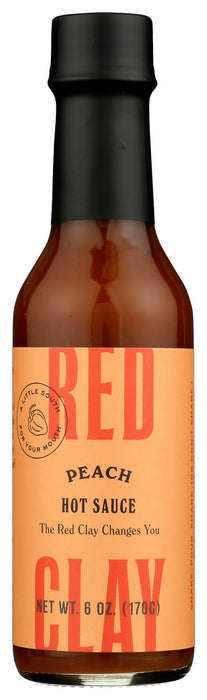 RED CLAY: Sauce Peach Hot, 6 OZ
