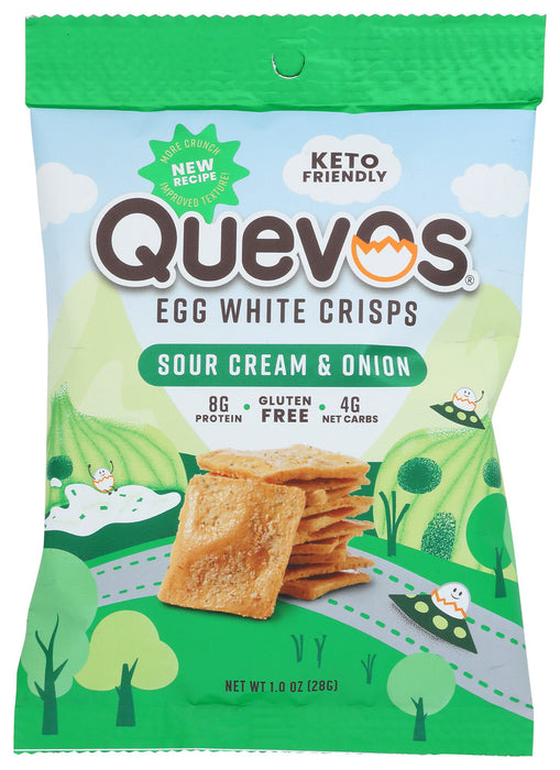 QUEVOS: Sour Cream Onion Egg White Crisps, 1 oz