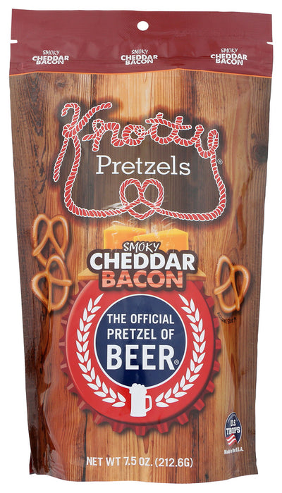 KNOTTY PRETZELS: Smoky Cheddar Bacon Pretzels, 8 oz
