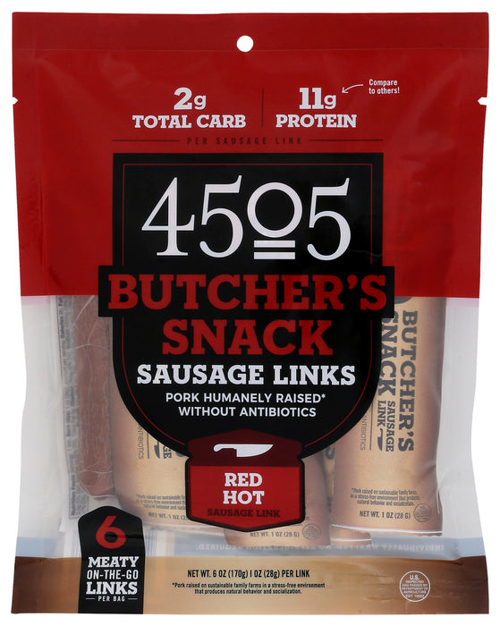 4505 MEATS: Red Hot Sausage Link, 6 oz