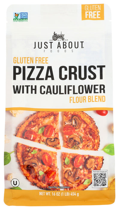 JUST ABOUT FOODS: Gluten Free Pizza Crust with Cauliflower Flour, 1 lb
