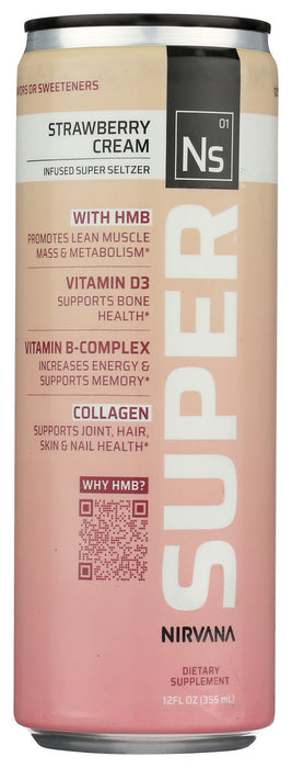 NIRVANA SUPER: Seltzer Rtd Strwbry Crm, 12 fo