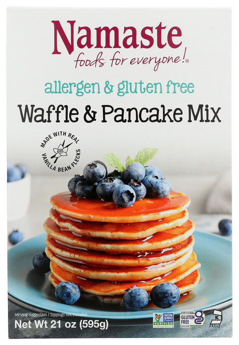 NAMASTE FOODS: Waffle & Pancake Mix Gluten Free, 21 oz