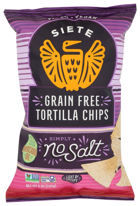 SIETE: Chip Tortilla No Salt, 5 oz