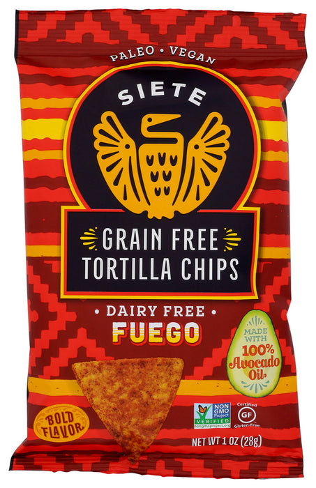 SIETE: Fuego Grain Free Tortilla Chips, 1 oz