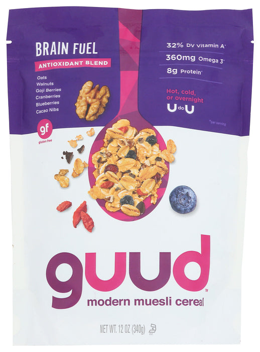 GUUD MODERN CEREAL: Brain Fuel Gluten Free Muesli, 12 oz