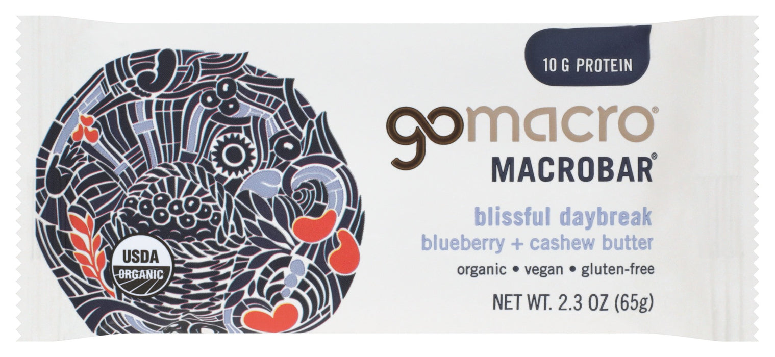 GOMACRO: Bar Cashew Blueberry, 2.3 oz