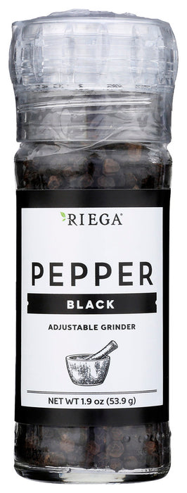 RIEGA: Black Pepper Adjustable Grinder, 1.9 oz
