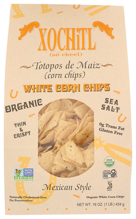 XOCHITL: Mexican Style Organic White Corn Chips, 16 oz