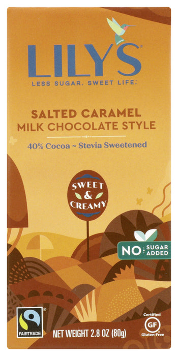 LILYS SWEETS: Carmelized and Salted Milk Bar Stevia, 2.8 oz