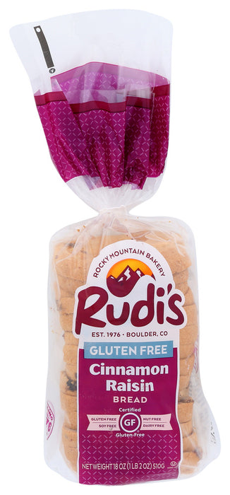 RUDIS: Gluten-Free Bakery Cinnamon Raisin Sandwich Bread, 18 oz