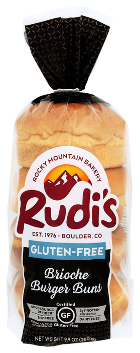 RUDIS: Gluten Free Brioche Burger Buns, 9.9 oz
