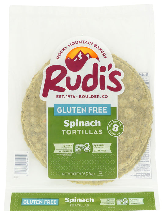 RUDI'S: Gluten Free Spinach Tortillas, 9 oz