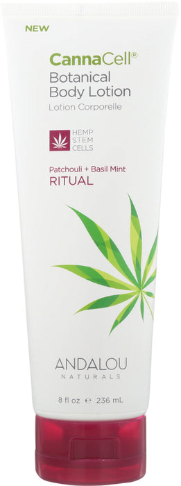 ANDALOU NATURALS: Ritual Patchouli + Basil Mint Cannacell Botanical Body Lotion, 8 fo