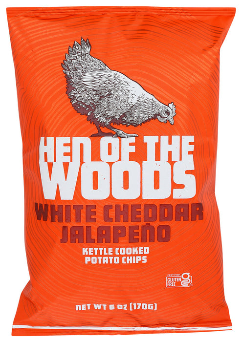 HEN OF THE WOODS: White Cheddar Jalapeno Chips, 6 oz